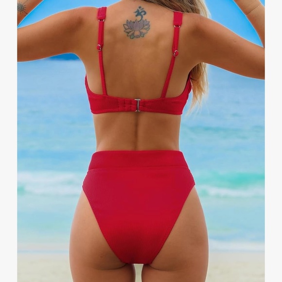 Cupshe Sensorial Spring Cut-Out Bikini Top & V-Waist Bottoms Set NWT - Picture 2 of 16